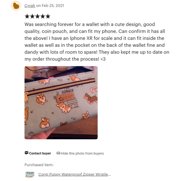 Waterproof Corgi Zipper Wristlet Long Wallet - Picture 10 of 14